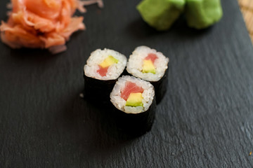 Sushi on a restaurant table
