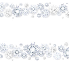 Snowflakes Christmas Border White Background