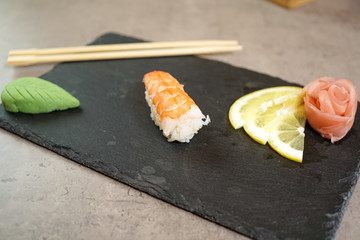 Sushi on a restaurant table