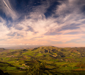 Panorama dal Monte Altesina in Sicilia