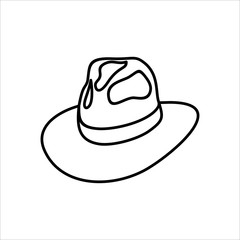 Cowboy hat vector icon. Western head wear sign.
