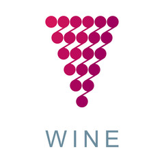 Grape bunch hand drawn abstract vector illustration. Stylized sketch drawn bunch of grapes. Part of set.