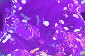 Fototapeta na wymiar Creative soft focus soap shiny bubbles or liquid abstract gradient background 3D illustration - background design template