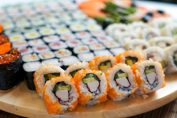 Sushi on a restaurant table
