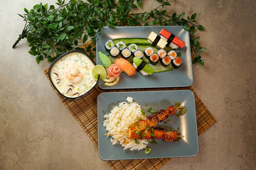 Sushi on a restaurant table