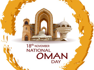 easy to edit vector illustration of patriotic greetings background for Happy National Oman Day on 18th November