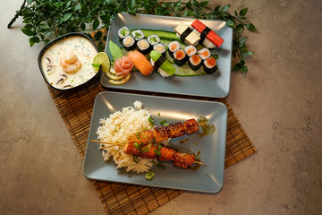 Sushi on a restaurant table