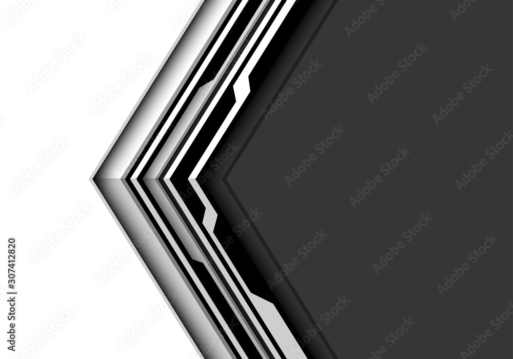 Aufkleber abstract black arrow circuit line pattern direction on white with dark grey blank space design moder