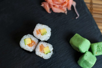 Sushi on a restaurant table