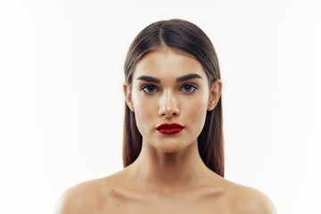 Fototapeta premium beautiful woman bare shoulders clean skin