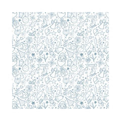 Christmas and New Year holidays seamless pattern. Christmas and New Year doodle decoration elements endless background. Part of set.
