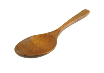 Brown wooden spoon isolated