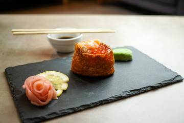 Sushi on a restaurant table