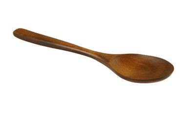 Wooden spoon isolated on white background