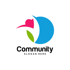 Fototapeta premium Community logo design inspiration vector template, Social relationship logo and icon, Adoption care logo concept, Icon symbol