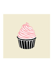 Vector illustration of delicious cupcake