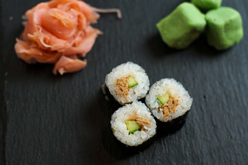 Sushi on a restaurant table