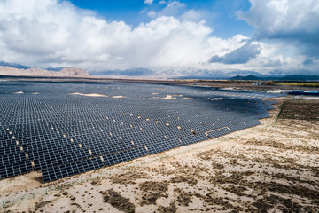 aerial view of a photovoltaic power station