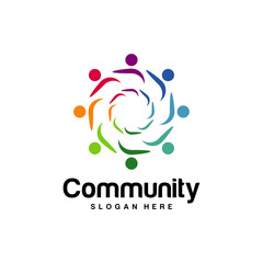 Community logo design inspiration vector template, Social relationship logo and icon, Adoption care logo concept, Icon symbol