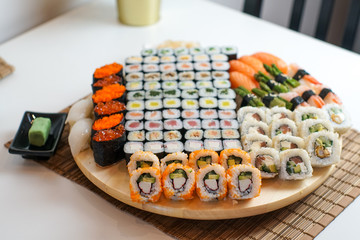 Sushi on a restaurant table