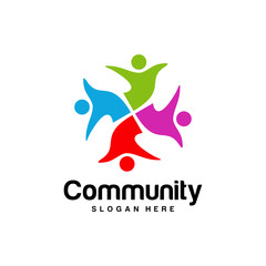 Community logo design inspiration vector template, Social relationship logo and icon, Adoption care logo concept, Icon symbol