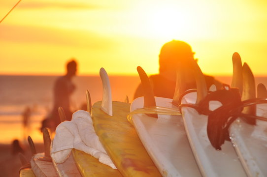 Surfboards at Sunset, Fins at el Fin del Dia