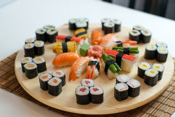 Sushi on a restaurant table