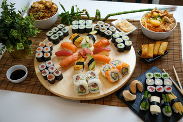 Sushi on a restaurant table