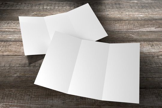 Leaflet/ brochure/ leaflet mockup (3 x DL, 3 x 99x210 mm) - 3D rendering