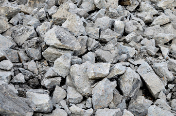 Recycling and reuse crushed concrete rubble, asphalt, building material, blocks.