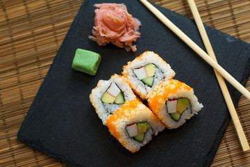Sushi on a restaurant table