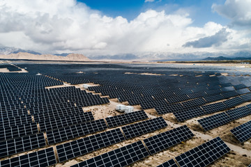 aerial view of a photovoltaic power station