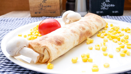 Tortilla on a restaurant table