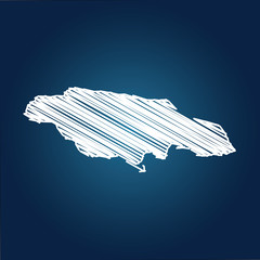 A Map of the country of Jamaica, jamaica map - blue pastel graphic background, High Detailed Blue Map of Jamaica isolated on white background. Vector illustration eps 10.