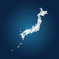 Japan Regions Map, High Detailed Blue Map of Japan isolated on white background, Map of Japan - Blue Geometric Rumpled Triangular , Polygonal Design For Your . Vector illustration eps 10.