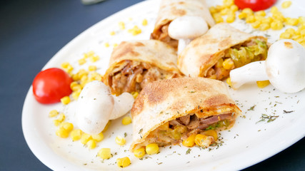 Tortilla on a restaurant table