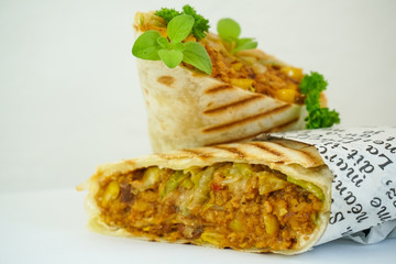 Tortilla on a restaurant table