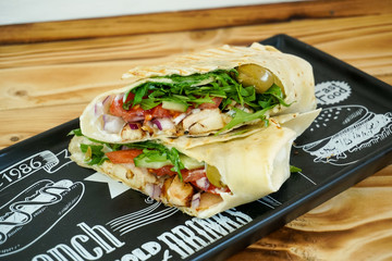Tortilla on a restaurant table