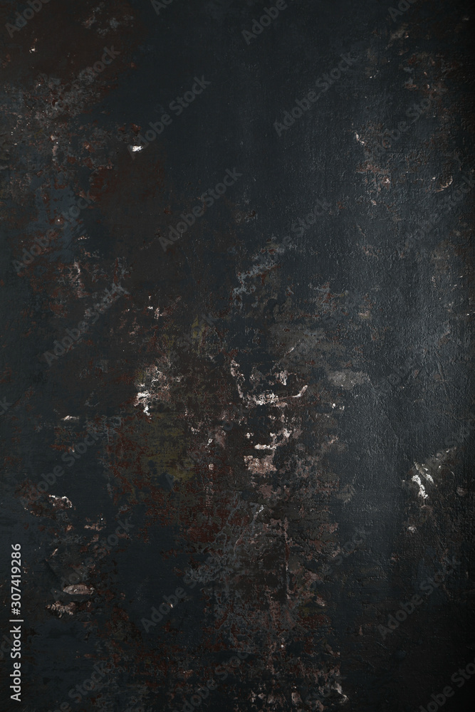 Wall mural dark moody black with grey concrete texture or background. with place for text and image