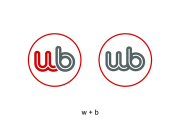 letter w and b with circle concept for icon or logo design ready to use