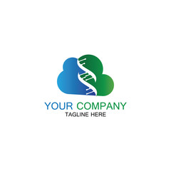 DNA Cloud logo vector design template-vector