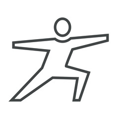 Line icon person is engaged in charging