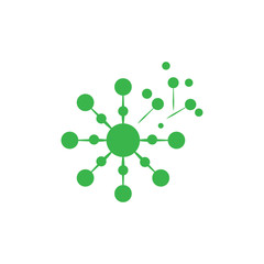 Dandelion Flower Wave Logo Template vector symbol