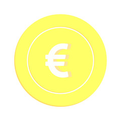 European Union Euro coin isolated on white backgro