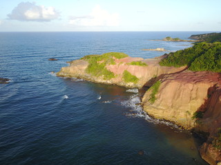 Red Rock aerial view, Calibishie, Dominica, Caribbean