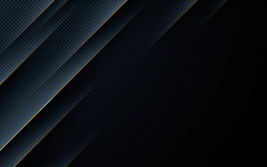 Modern texture black abstract background concept with gold line decoration