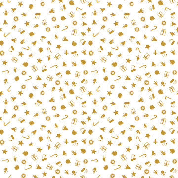 Seamless pattern for Christmas with elements Christmas. Beautiful pattern for a luxurious gift wrapping paper, t-shirts, greeting cards. Merry Christmas background. Vector illustration.