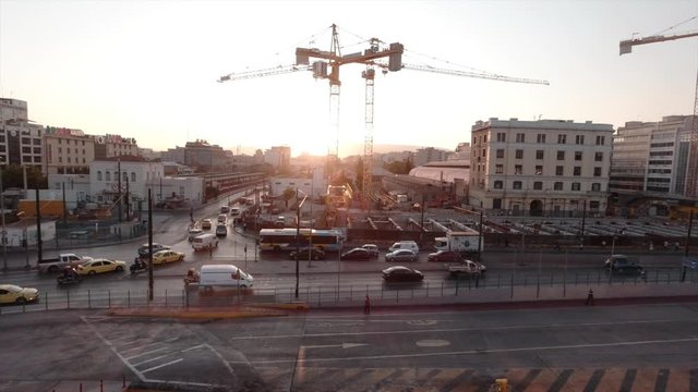 Port Piraeus in Greece on a Beautiful Sunny Morning in slow motion