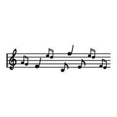 vector icon of musical notes on a white background