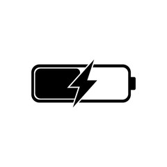 vector icon battery charging, on white background